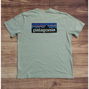 Patagonia Mens Responsibili-Tee Teal Pocket Tee Size XL X-Large
